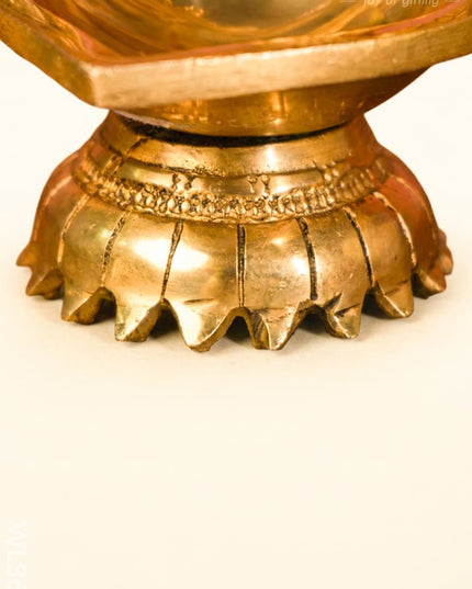 Brass Kalpavriksha Tree Diya with Base - WL3603 - Brass Diya