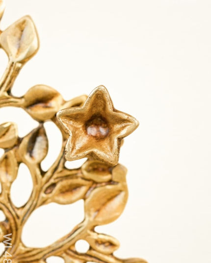 Brass Kalpavriksha Tree with Diya - 9 inch - WL4864 - Brass Diya