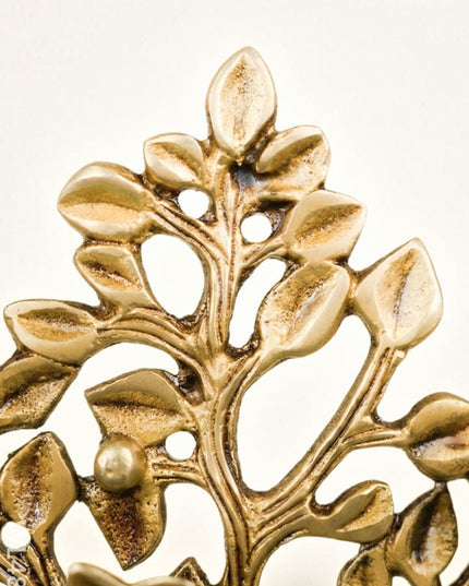 Brass Kalpavriksha Tree with Diya - 9 inch - WL4864 - Brass Diya