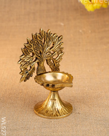 Brass Kalpavriksha Tree with Diya - WL5274 - Brass Diya
