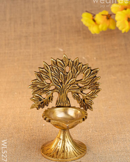 Brass Kalpavriksha Tree with Diya - WL5274 - Brass Diya