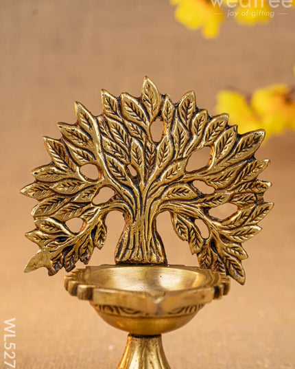 Brass Kalpavriksha Tree with Diya - WL5274 - Brass Diya
