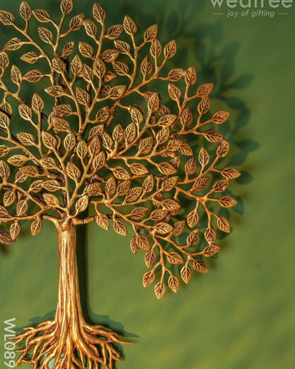 Brass Kalpavriksha Wall Hanging Tree With Roots - Wl0890 Figurines