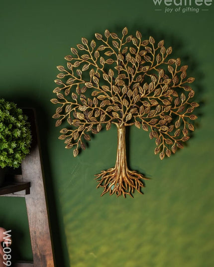 Brass Kalpavriksha Wall Hanging Tree With Roots - Wl0890 Figurines