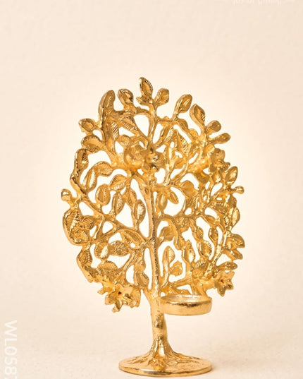 Brass Kalpavriksha with T-Light Holder - WL0587-2 - Brass Decor