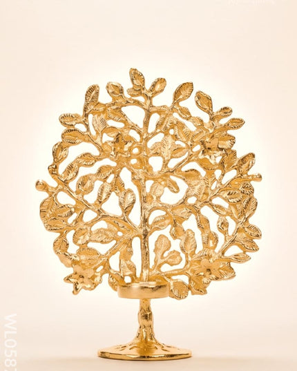 Brass Kalpavriksha with T-Light Holder - WL0587-2 - Brass Decor