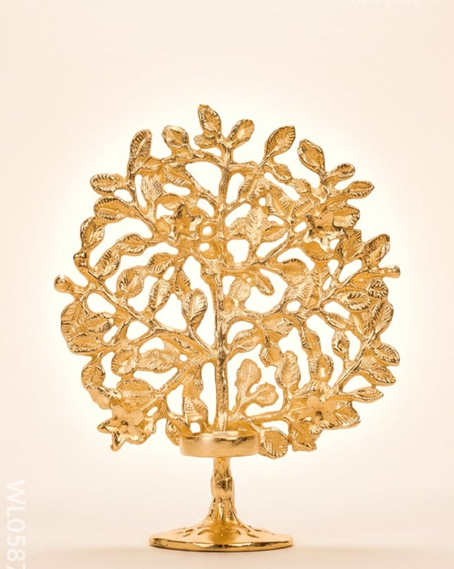 Brass Kalpavriksha with T-Light Holder - WL0587-2 - Brass Decor