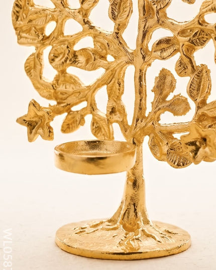 Brass Kalpavriksha with T-Light Holder - WL0587-2 - Brass Decor