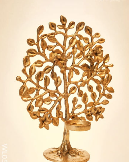 Brass Kalpavriksha with T-Light Holder - WL0587 - Brass Decor