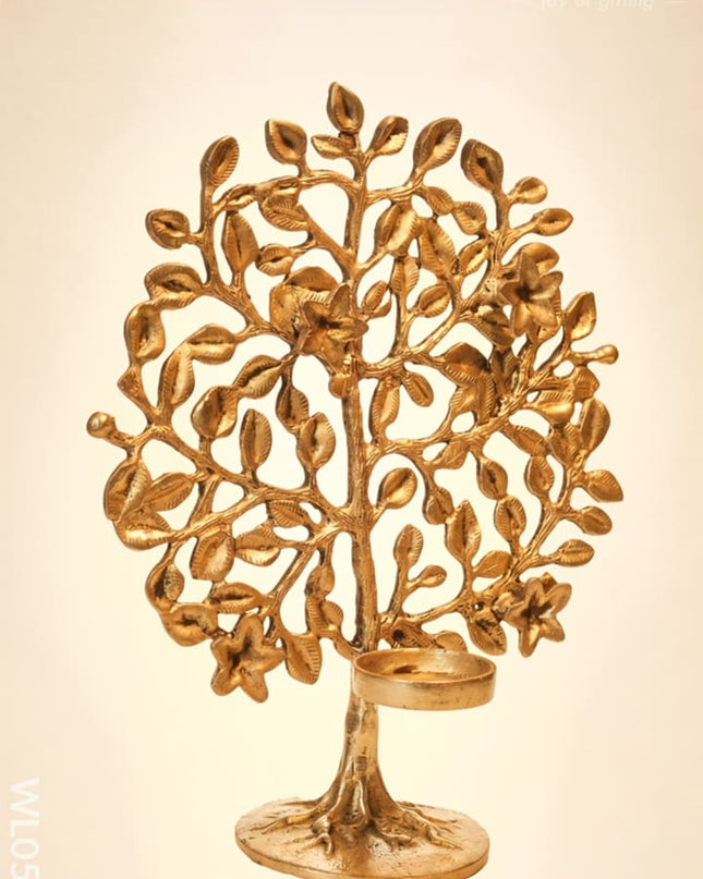 Brass Kalpavriksha with T-Light Holder - WL0587 - Brass Decor