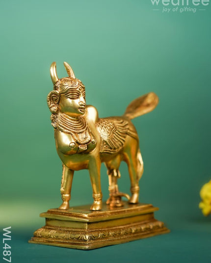 Brass Kamadhenu Idol - 9 inch - WL4873 Brass Figurines