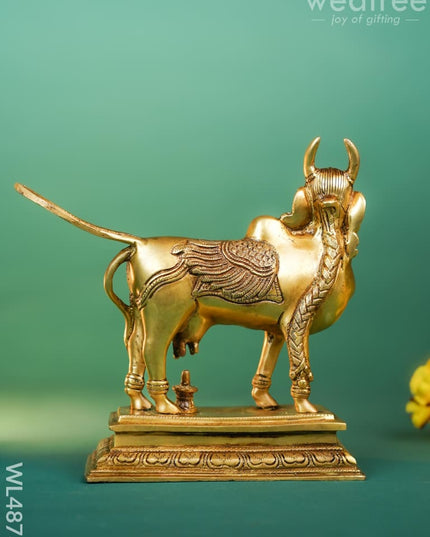 Brass Kamadhenu Idol - 9 inch - WL4873 Brass Figurines