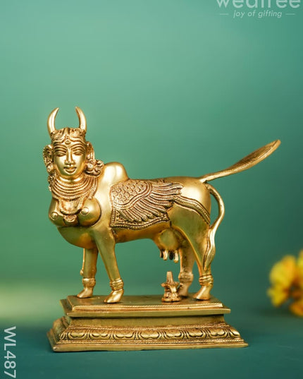 Brass Kamadhenu Idol - 9 inch - WL4873 Brass Figurines