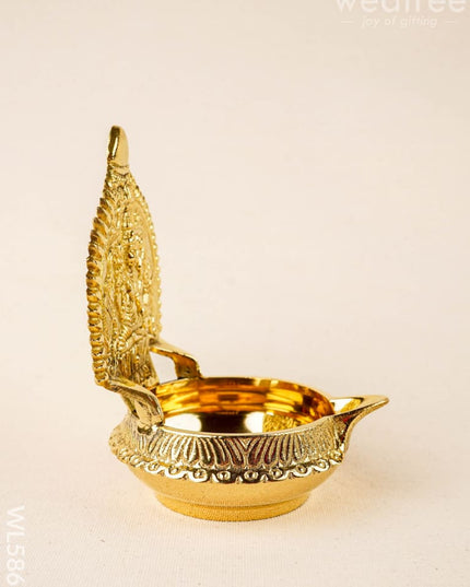 Brass Kamakshi Diya - 5 inch - WL5863 - Brass Diya