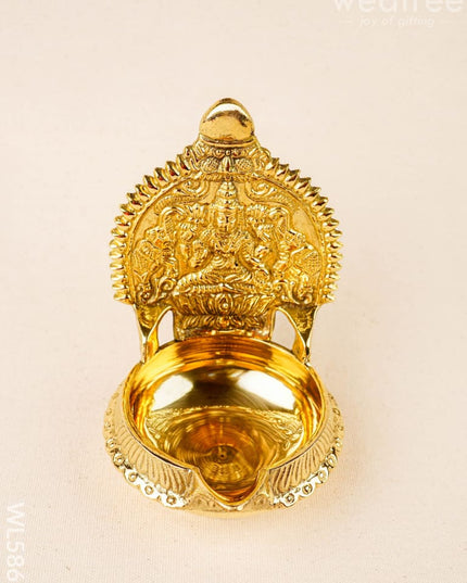 Brass Kamakshi Diya - 5 inch - WL5863 - Brass Diya