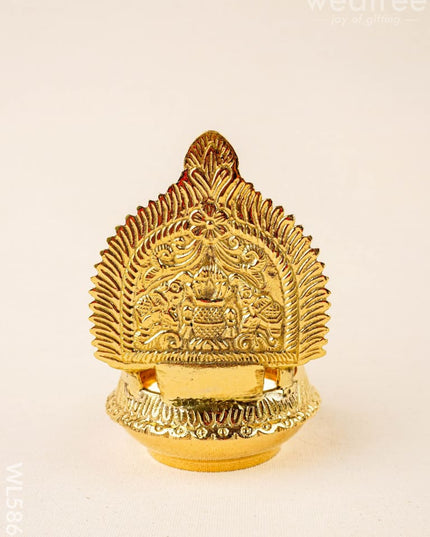 Brass Kamakshi Diya - 5 inch - WL5863 - Brass Diya