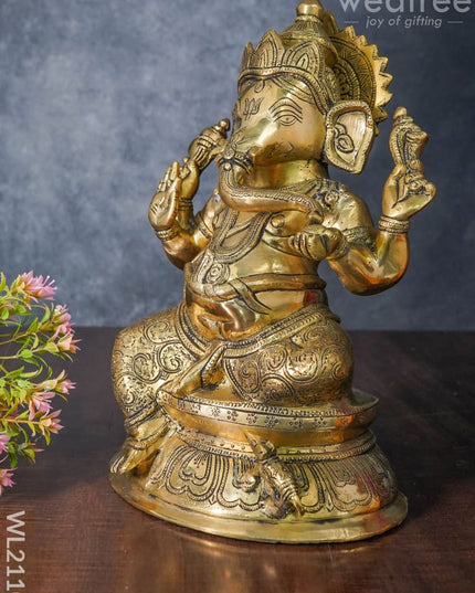 Brass Kamalasana Ganesha - Wl2110 Figurines