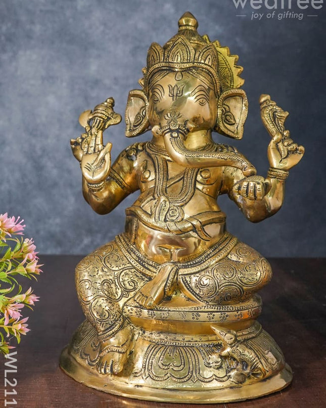 Brass Kamalasana Ganesha - Wl2110 Figurines