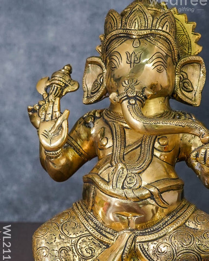Brass Kamalasana Ganesha - Wl2110 Figurines