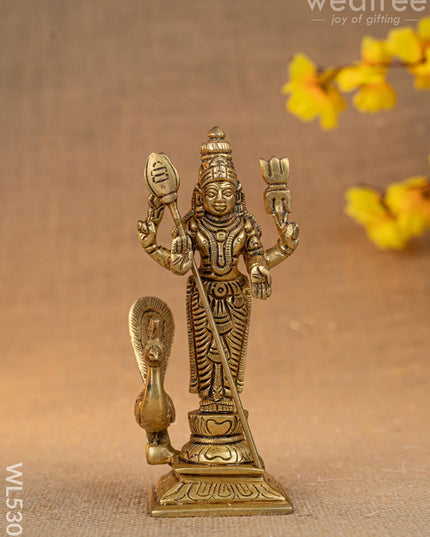 Brass Karthikeyan Idol - 6 inch - WL5308 - Brass Figurines