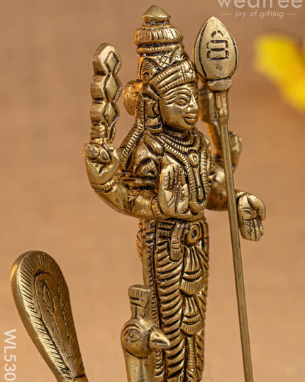 Brass Karthikeyan Idol - 6 inch - WL5308 - Brass Figurines