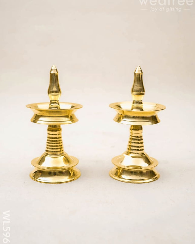 Brass Kerala Diya - 4 inch - WL5963 - Brass Diya
