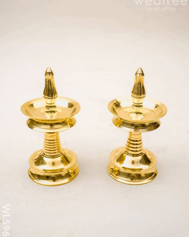 Brass Kerala Diya - 4 inch - WL5963 - Brass Diya