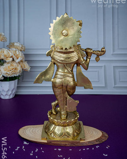 Brass Krishna Idol - 12 inch - WL5468 - Brass Figurines
