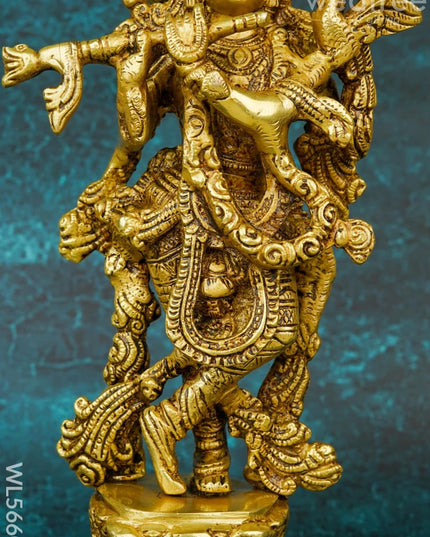 Brass Krishna Idol - 12 inch - WL5660 - Brass Figurines