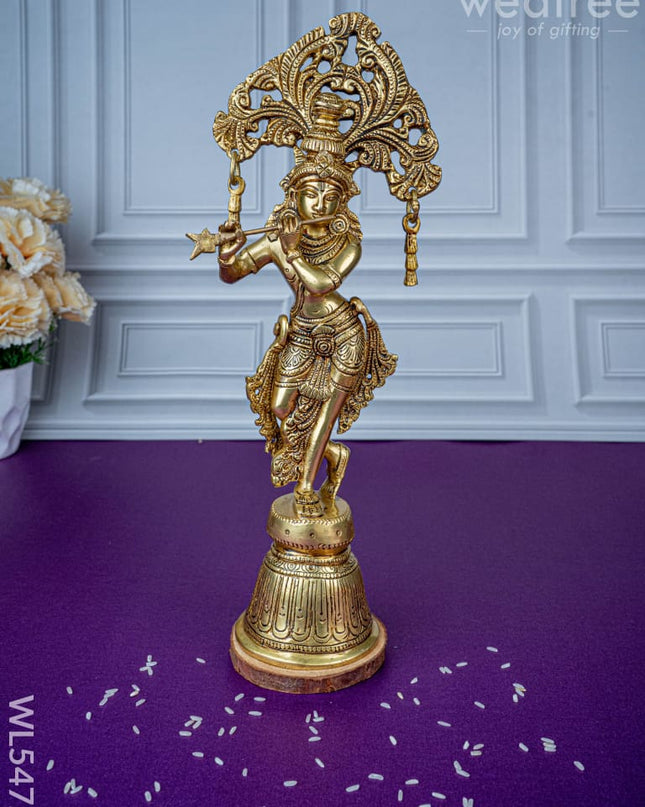 Brass Krishna Idol - 13 inch - WL5472 - Brass Figurines