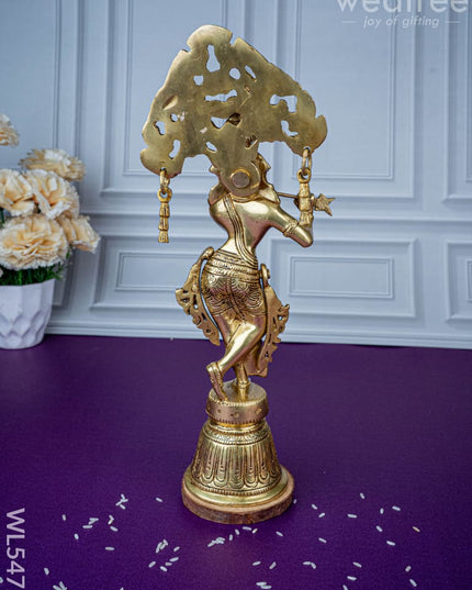 Brass Krishna Idol - 13 inch - WL5472 - Brass Figurines