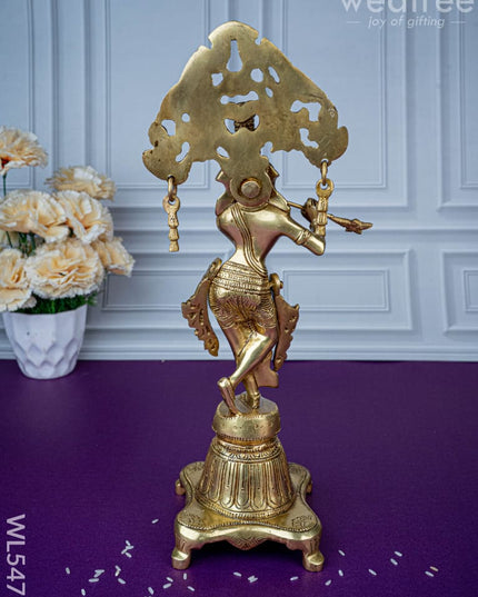 Brass Krishna Idol - 14 inch - WL5471 - Brass Figurines