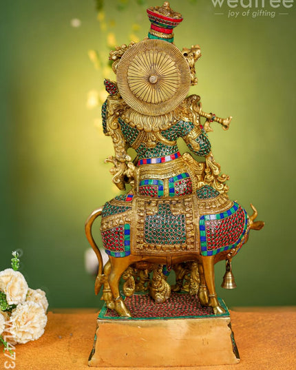 Brass Krishna Idol - 26 Inch Wl4736 Figurines