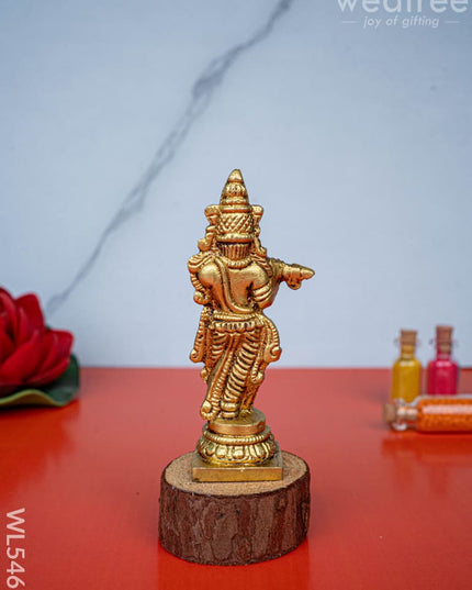 Brass Krishna Idol - 3 inch - WL5467 - Brass Figurines
