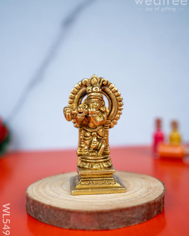 Brass Krishna Idol - 3 inch - WL5494 - Brass Figurines