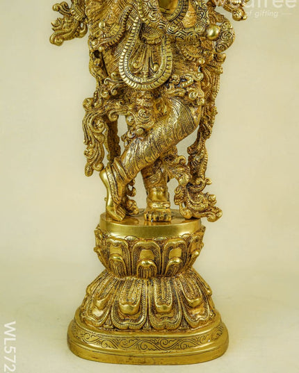 Brass Krishna Idol - 30 Inch - WL5724 - Brass Figurines