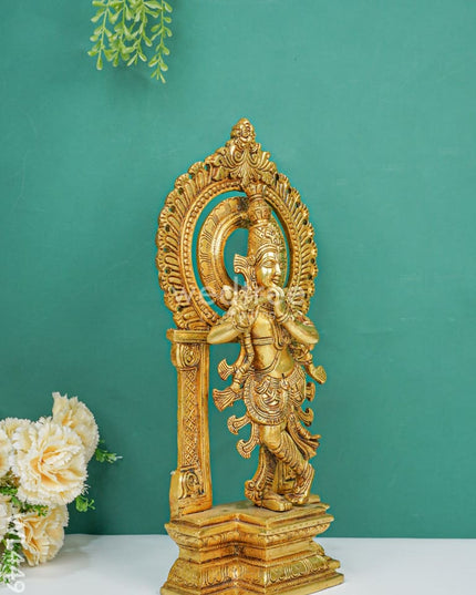 Brass Radha Krishna Idol - Wl4499 Figurines