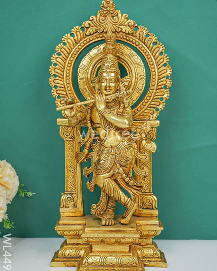 Brass Radha Krishna Idol - Wl4499 Figurines
