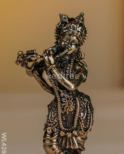 Brass Antique Krishna Idol - Wl4281 Figurines