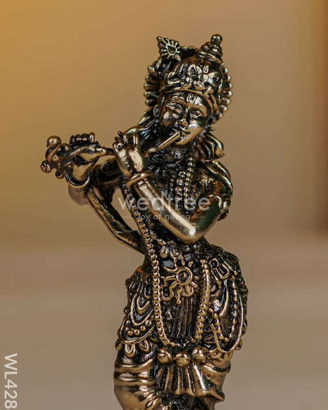 Brass Antique Krishna Idol - Wl4281 Figurines
