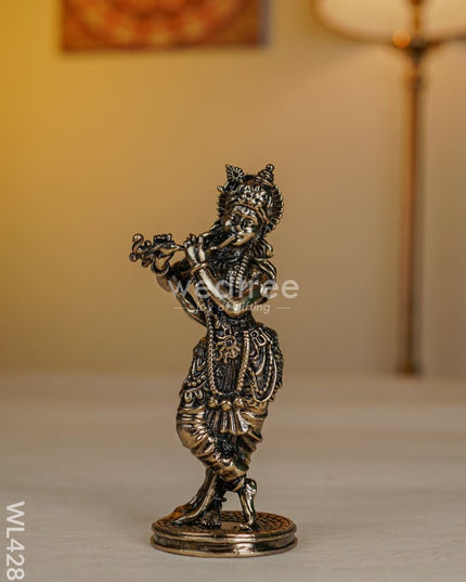 Brass Antique Krishna Idol - Wl4281 Figurines