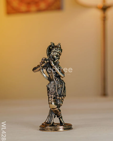 Brass Antique Krishna Idol - Wl4281 Figurines