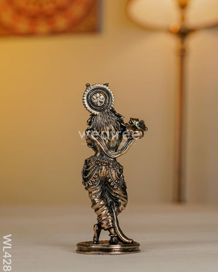 Brass Antique Krishna Idol - Wl4281 Figurines