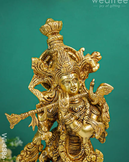 Brass Krishna Radha Figurines - Set Of 2 Wl4386