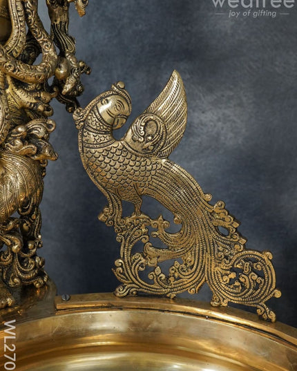 Brass Antique Krishna Urli - Wl2708