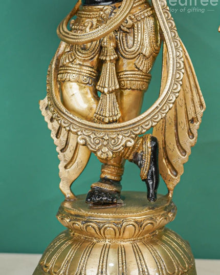 Brass Krishna With Shank Chakra - Wl4496 Figurines