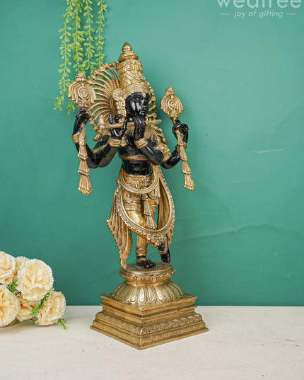 Brass Krishna With Shank Chakra - Wl4496 Figurines