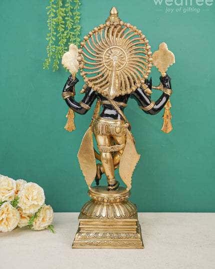 Brass Krishna With Shank Chakra - Wl4496 Figurines