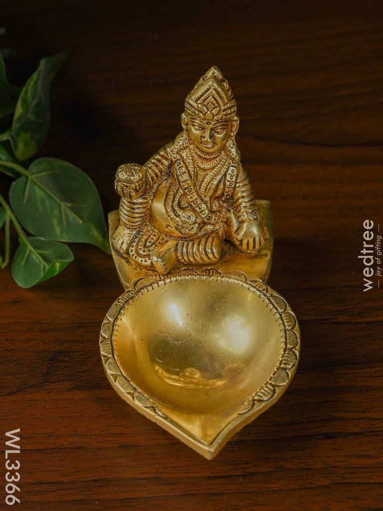 Brass Laddu Gopal Diya - Wl3366