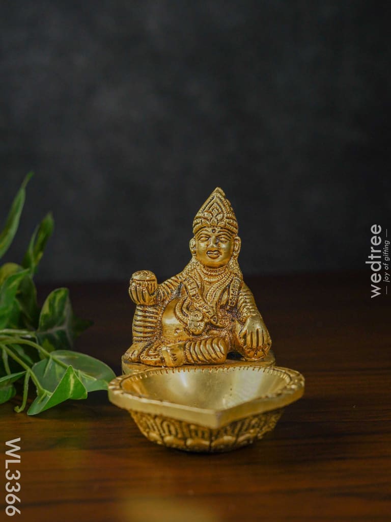 Brass Laddu Gopal Diya - Wl3366